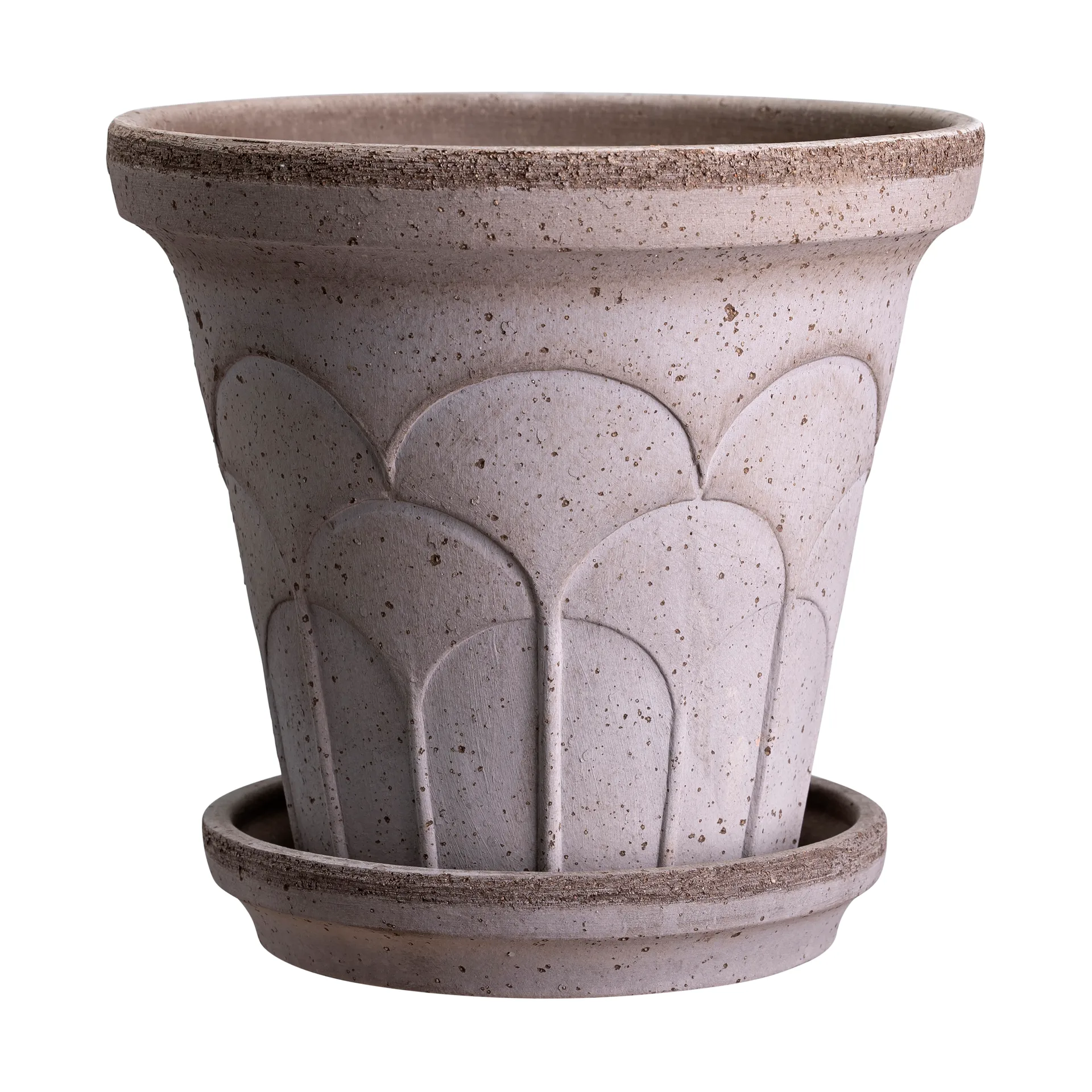 Fleur kruka med fat 2 delar, Grey, Ø16 cm Bergs Potter