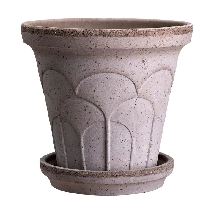 Fleur kruka med fat 2 delar - Grey, Ø21 cm - Bergs Potter
