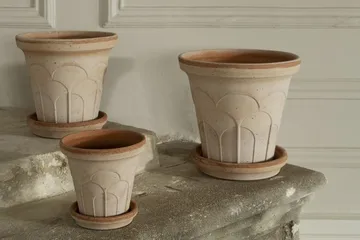 Fleur kruka med fat 2 delar - Rosa, Ø12 cm - Bergs Potter