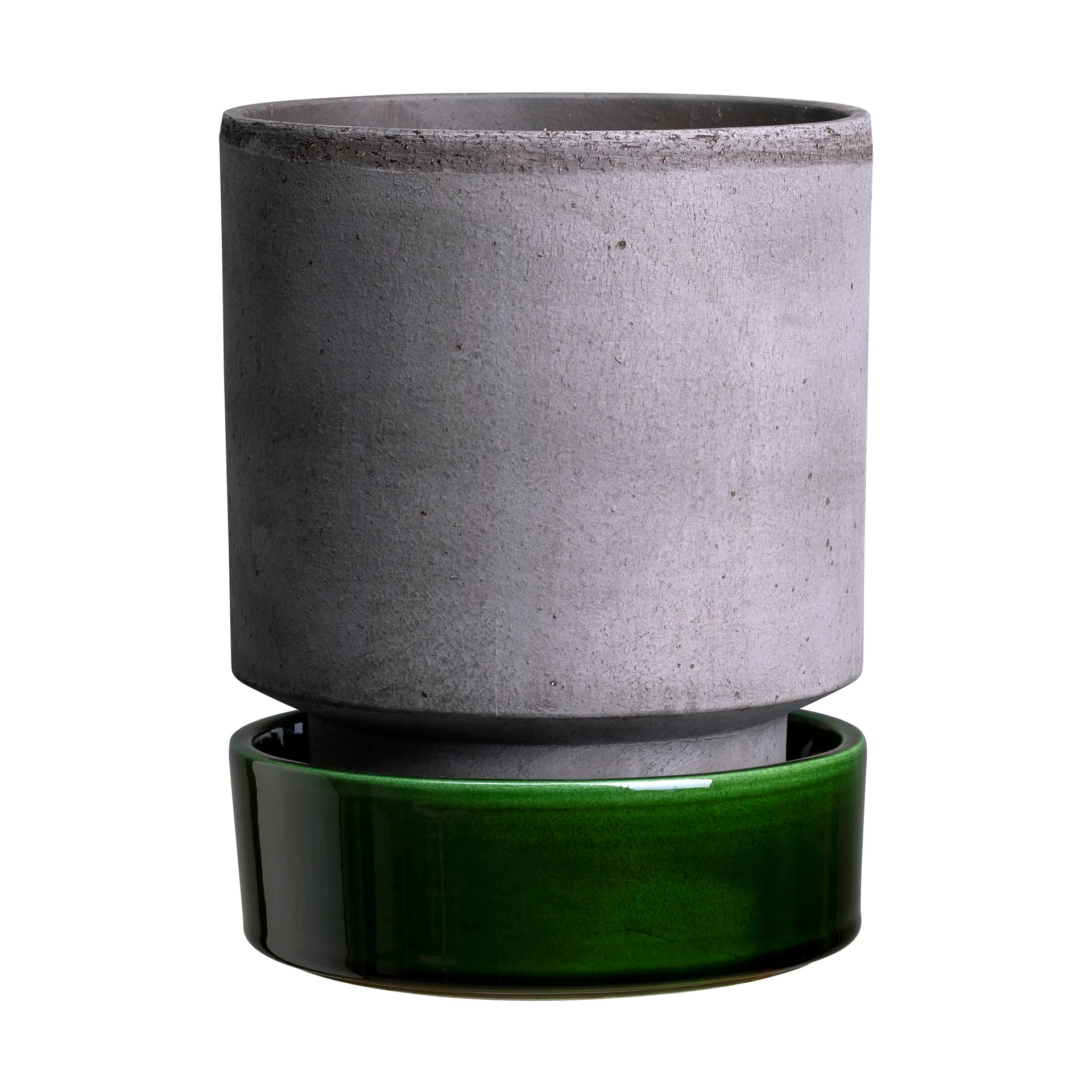 Hoff kruka, Ø14 cm, Raw Grey-Emerald Green (grå-grön) Bergs Potter