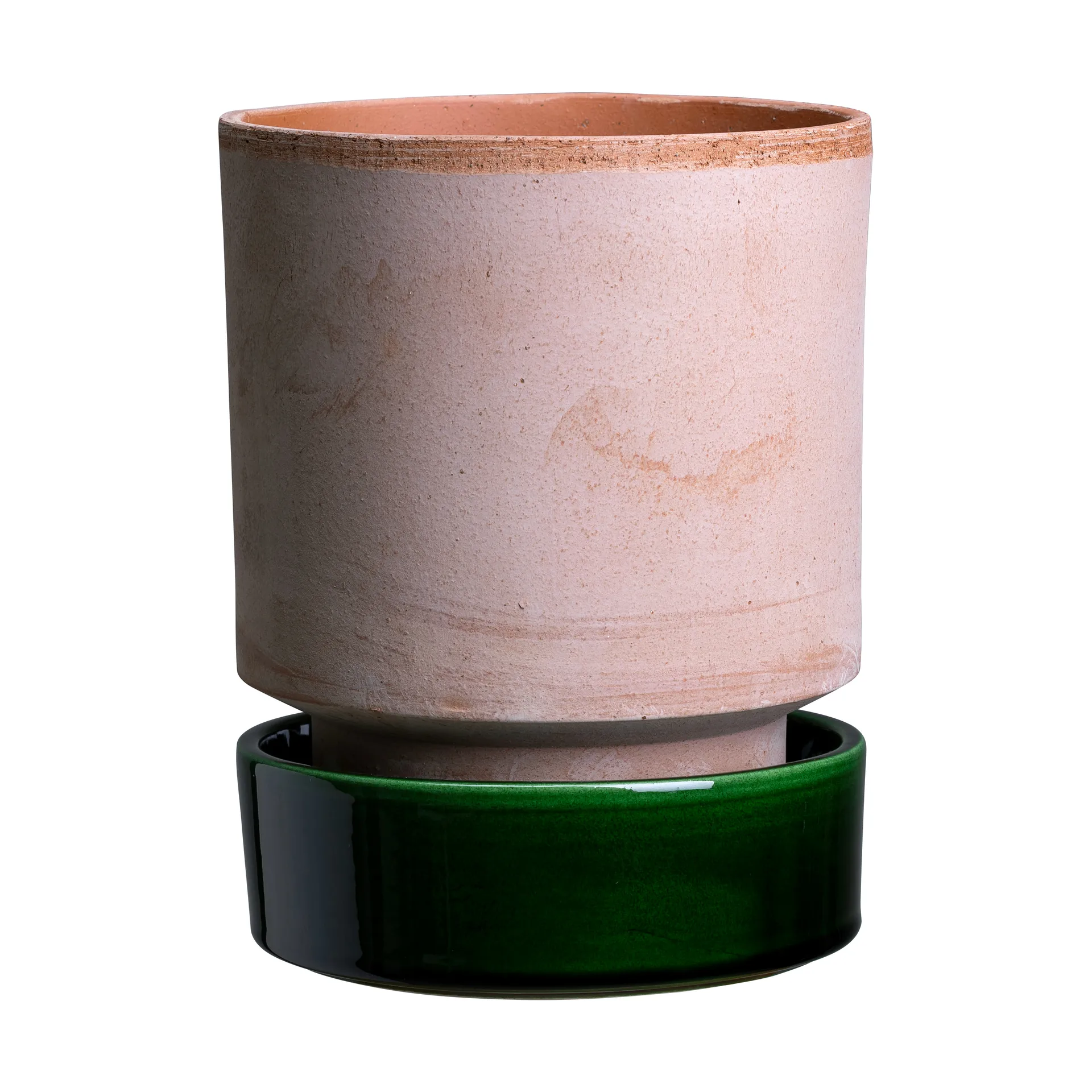 Hoff kruka, Ø16 cm, Raw Rosa-Emerald Green (rosa-grön) Bergs Potter