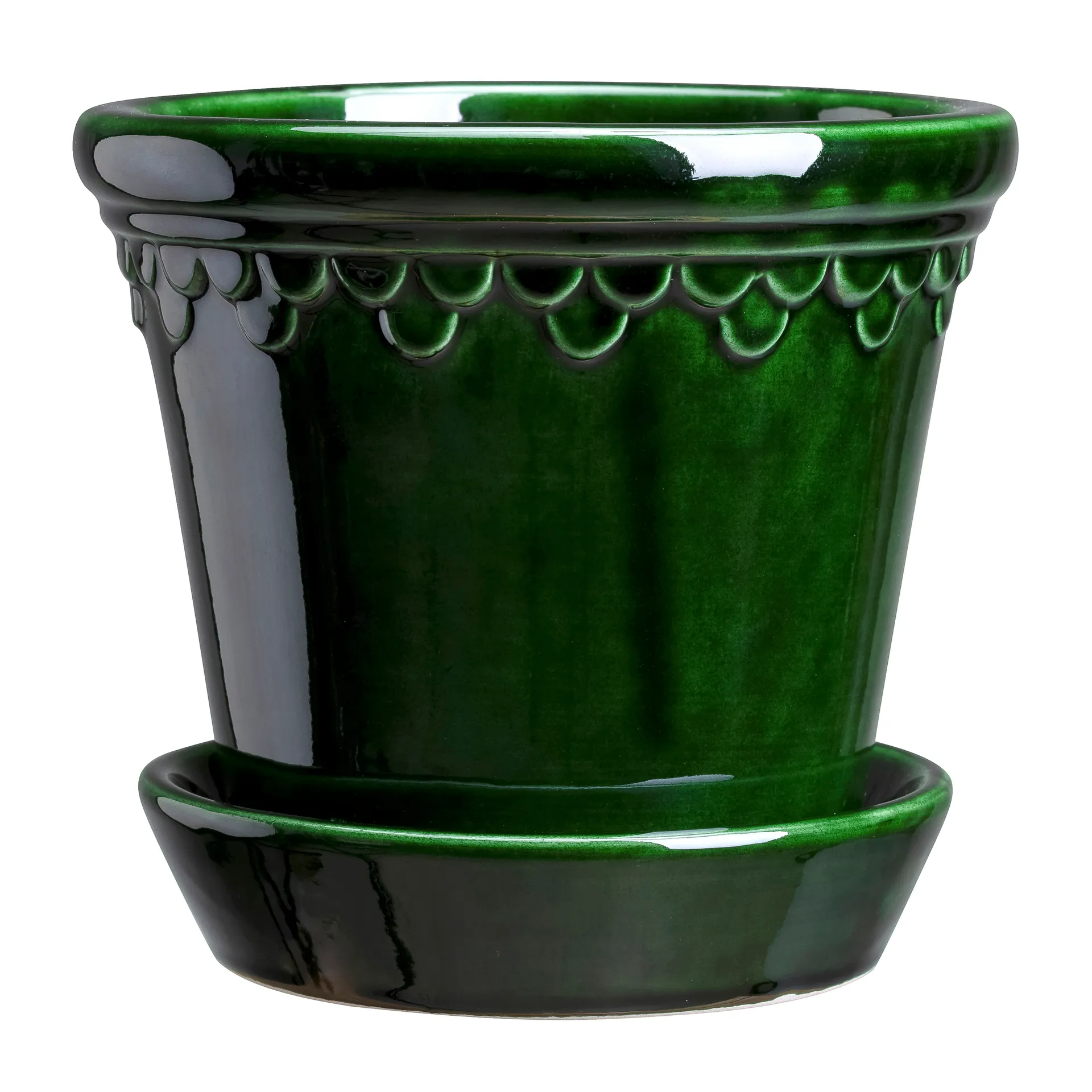 Köpenhamn kruka glaserad Ø14 cm, Grön Bergs Potter