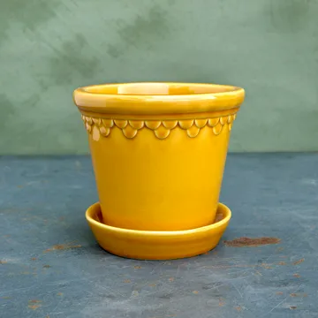 Köpenhamn kruka glaserad Ø16 cm - Gul - Bergs Potter