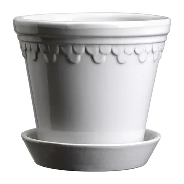 Köpenhamn kruka glaserad - Mineral White (vit), Ø18 cm - Bergs Potter