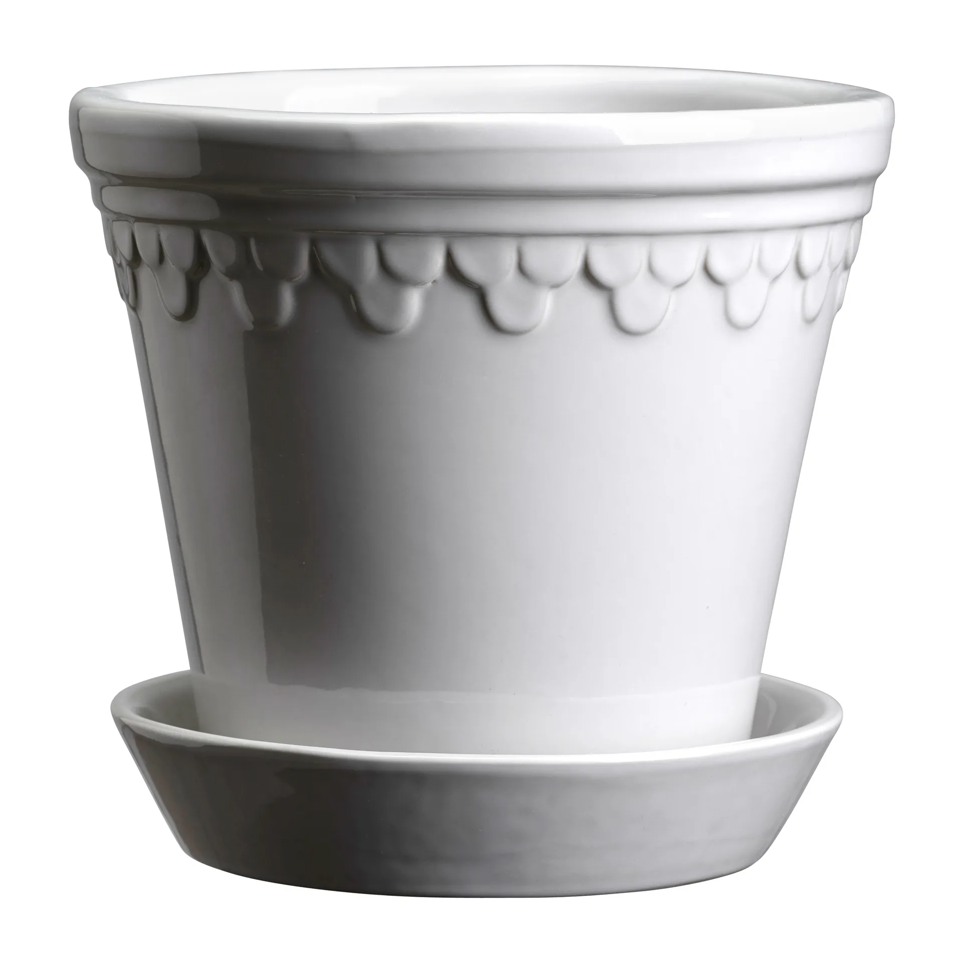 Köpenhamn kruka glaserad, Mineral White (vit), Ø25 cm Bergs Potter