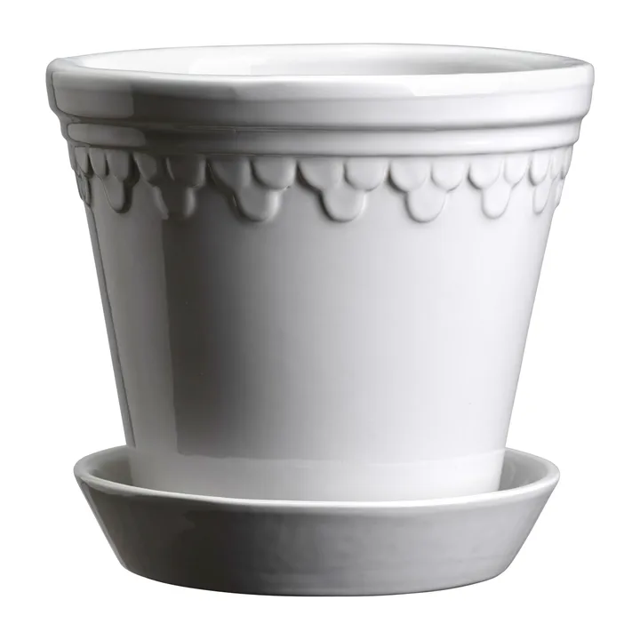 Köpenhamn kruka glaserad - Mineral White (vit), Ø25 cm - Bergs Potter