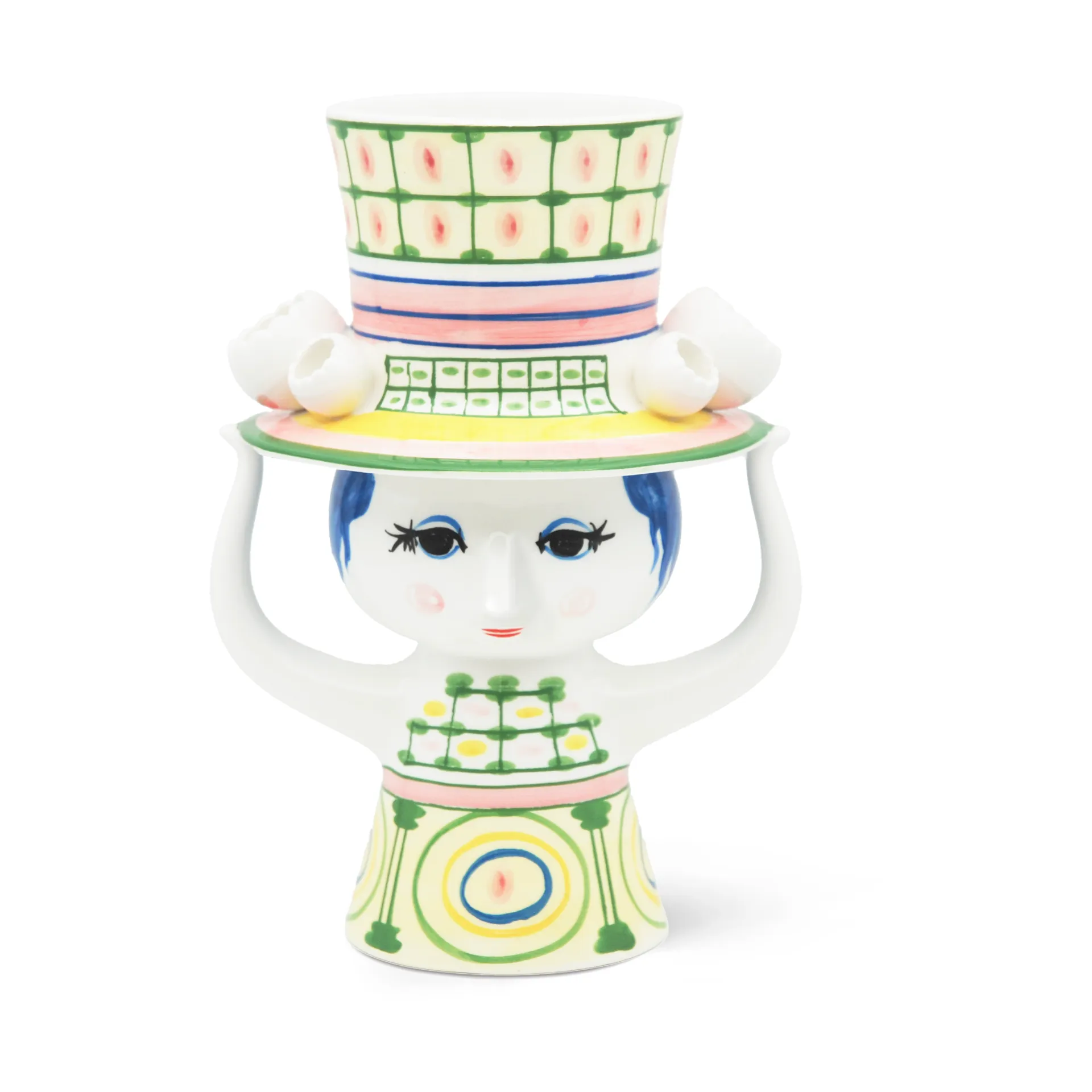 Lady with hat vas H24,5 cm, Grön Bjørn Wiinblad