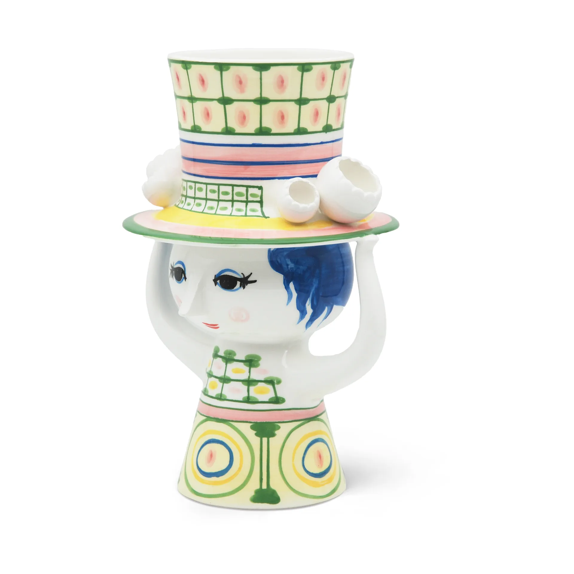 Lady with hat vas H24,5 cm, Grön Bjørn Wiinblad