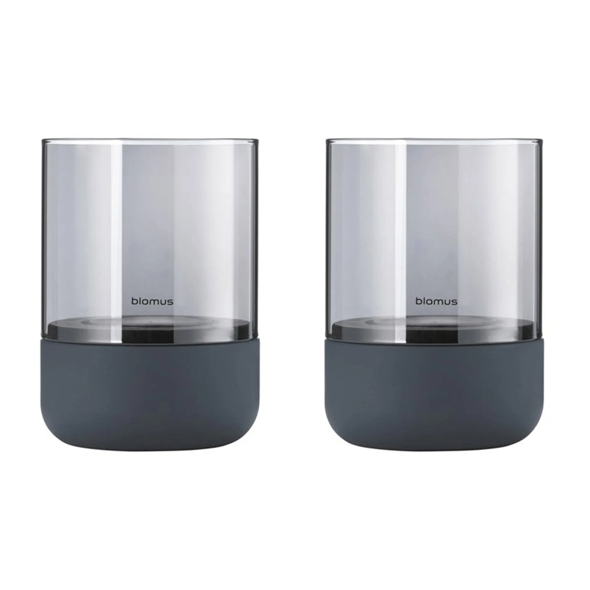 Calma ljuslykta Ø7 cm 2-pack, Steel grey-smoke blomus
