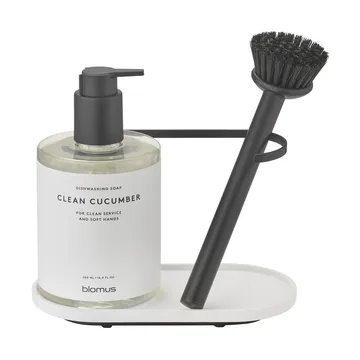 Dhuva diskborst- och tvålhållare - Lily White - blomus