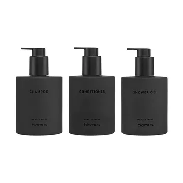Kirei glasflaskor inkl vägghållare 3-pack - Smoke, monteras med skruv - blomus