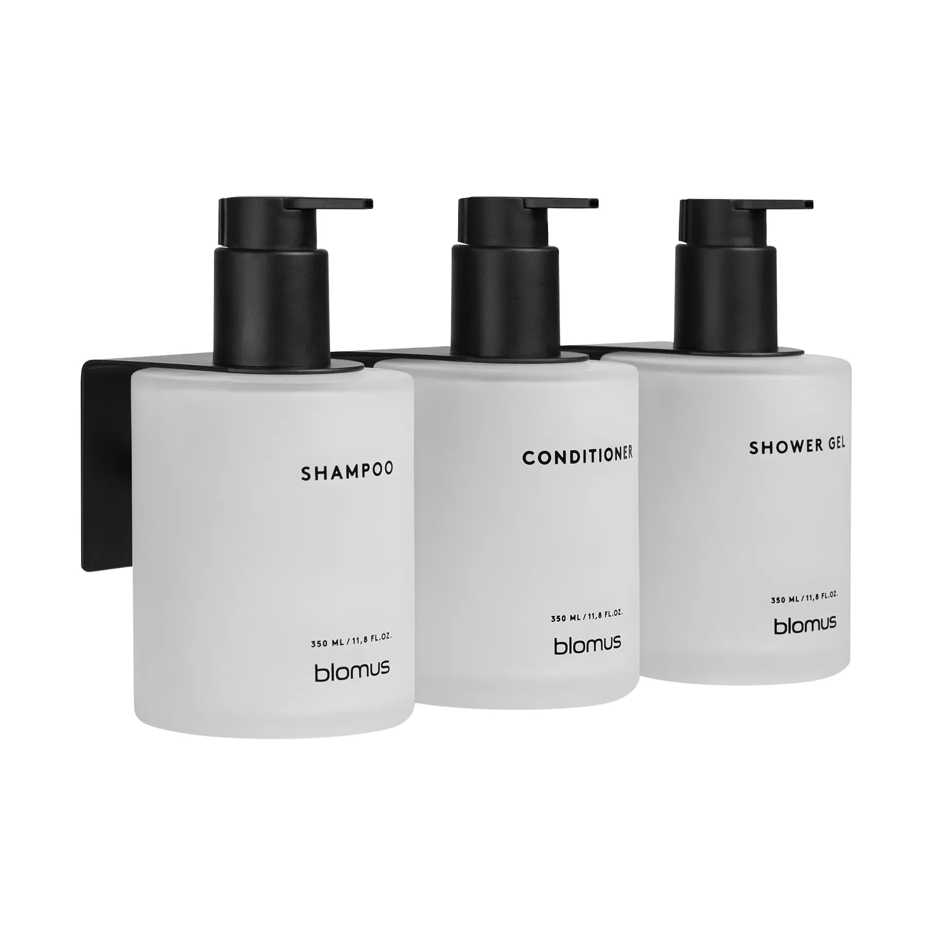 Kirei glasflaskor inkl vägghållare 3-pack, Vit, limmonterad blomus