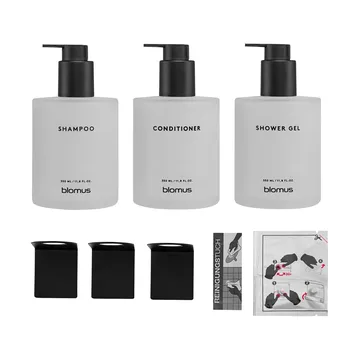 Kirei glasflaskor inkl vägghållare 3-pack - Vit, limmonterad - blomus