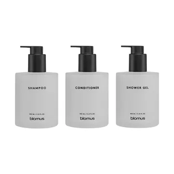Kirei glasflaskor inkl vägghållare 3-pack - Vit, limmonterad - blomus