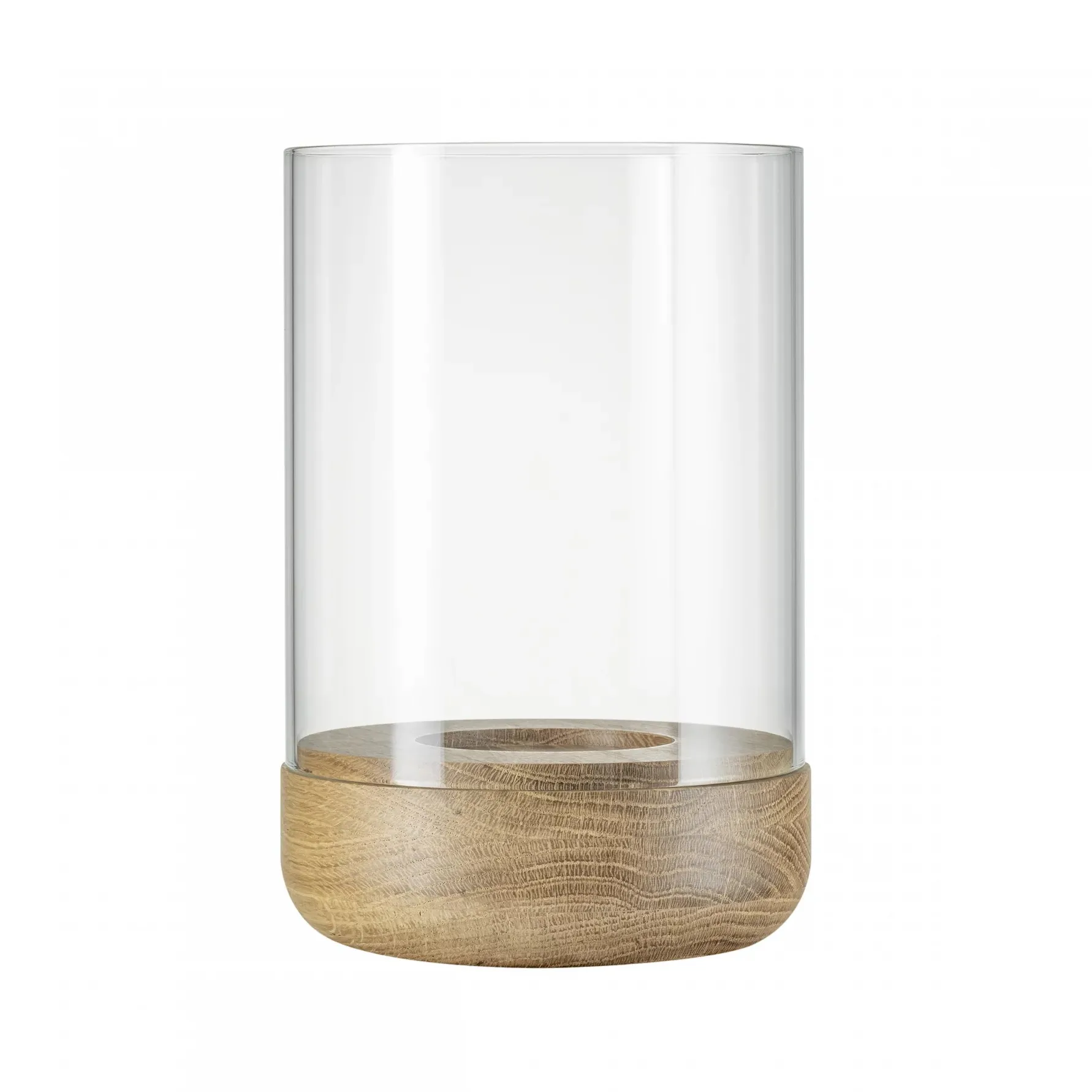 Lanto lanterna ljuslykta L Ø15 cm, Transparent-oak blomus