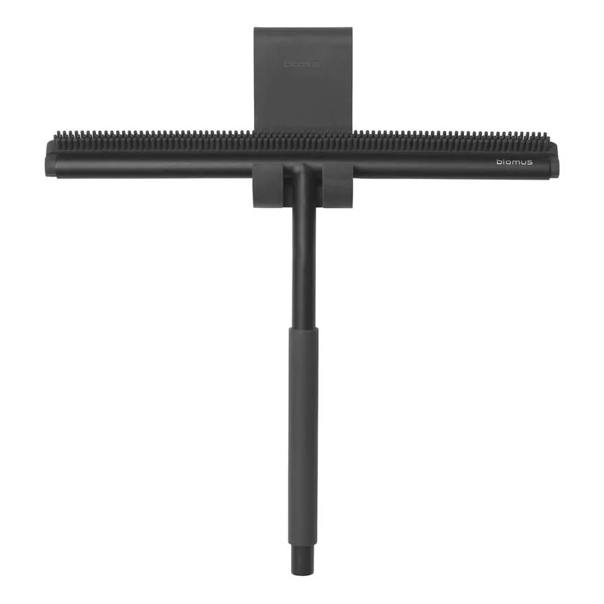 Modo duschskrapa med hängare, Svart blomus