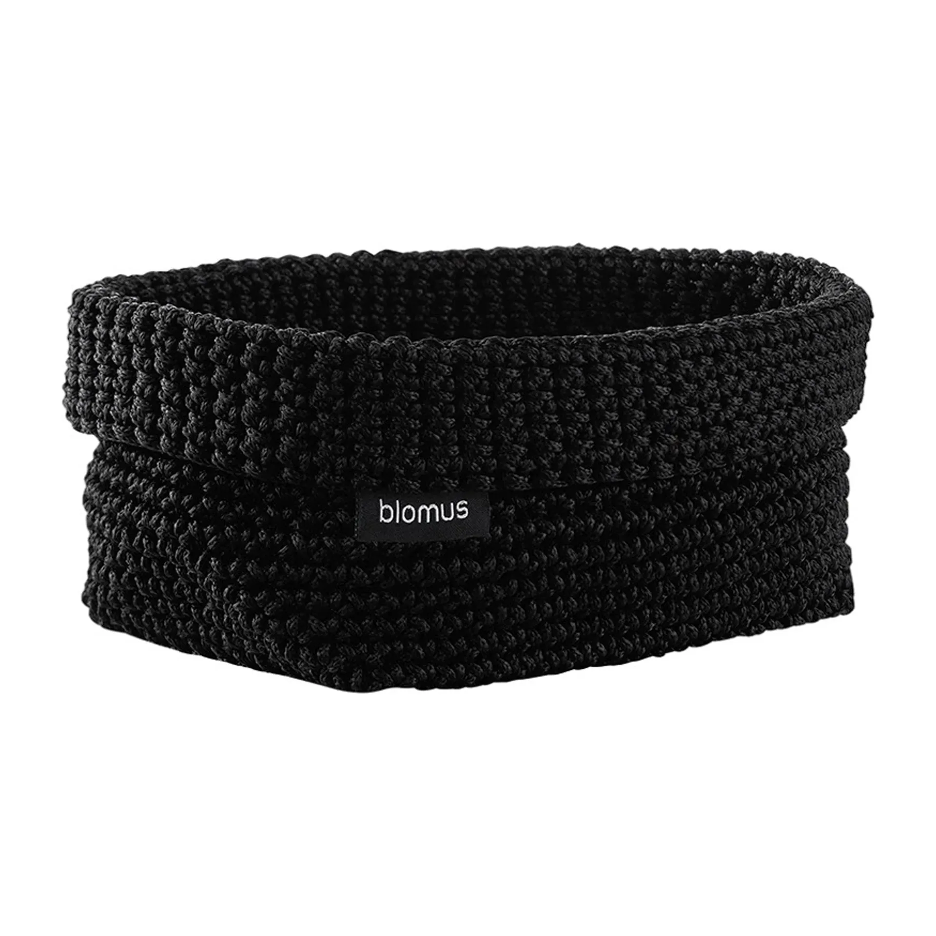 Tela textilkorg L 12x20 cm, Svart blomus