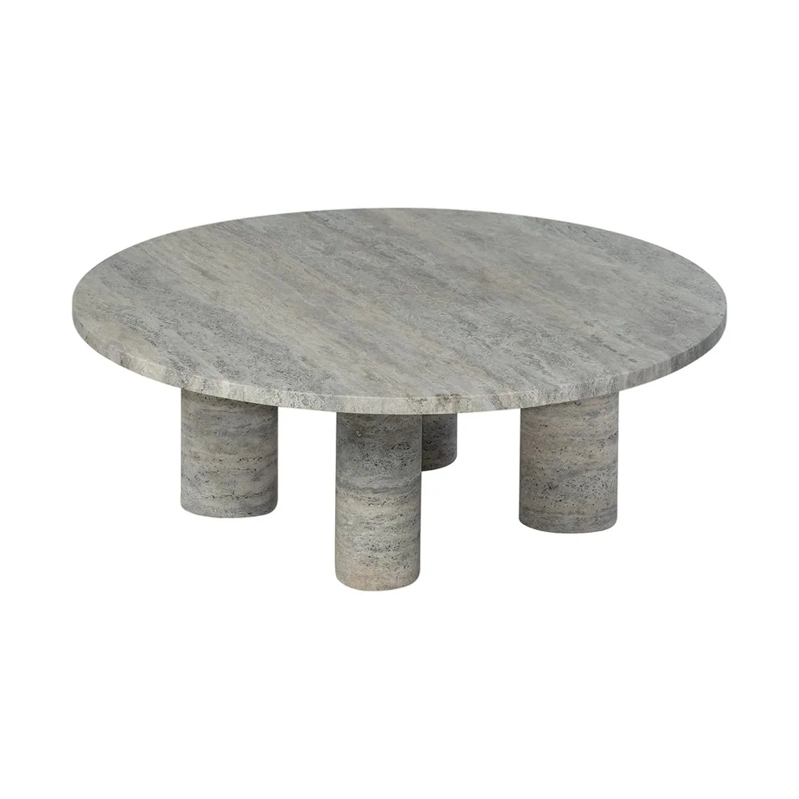 Volos soffbord L Ø75 cm, Silver Travertine blomus