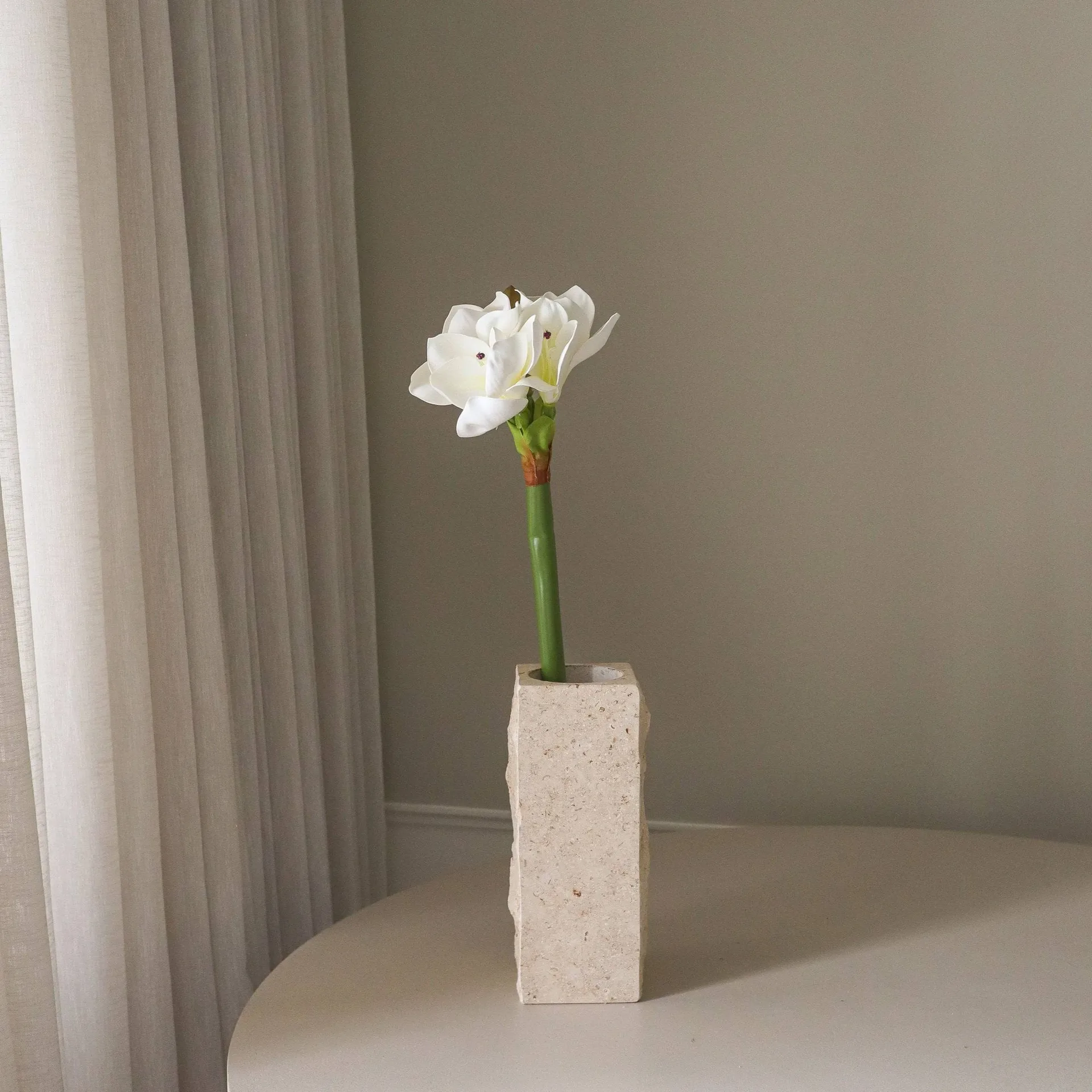 Amaryllis konstgjord blomma, Vit, 73 cm Botané