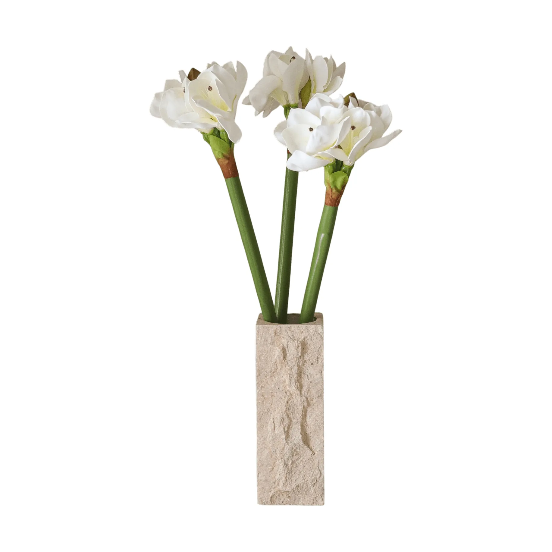 Amaryllis konstgjord bukett, Vit, 73 cm Botané