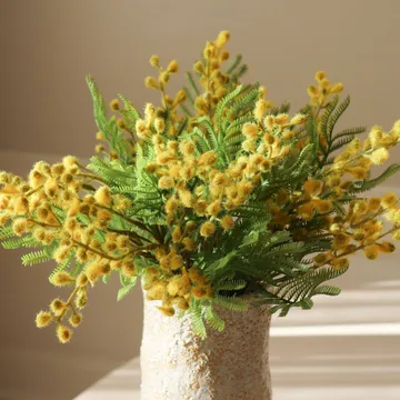 Mimosa konstgjord bukett - Mini, gul 10 st - Botané