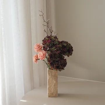 Moody blush konstgjord bukett - Hortensia, nejlika, kvist, 97 cm - Botané