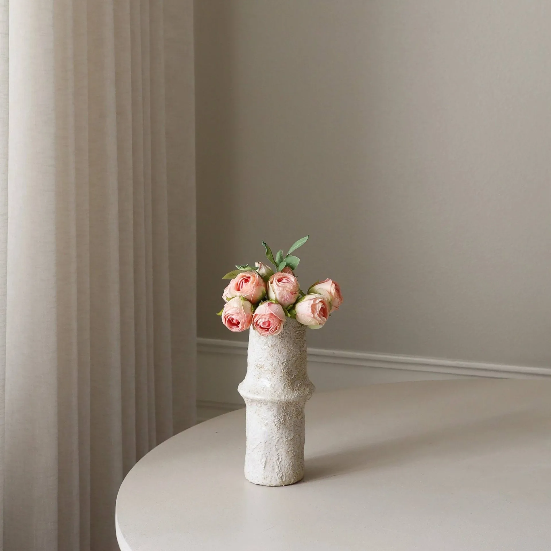 Rosor konstgjord bukett, Mini, ljusrosa 10 st Botané