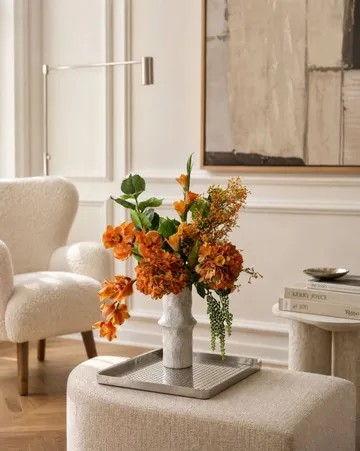The Orangery konstgjord bukett - Cymbidiumorkidé-gladiolus-hortensia, 85 cm, 10 st - Botané