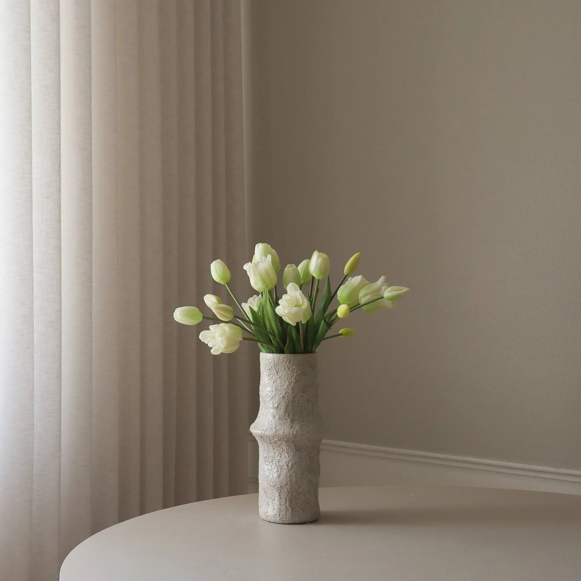 Tulpaner mixad konstgjord bukett, Vit, 20 st Botané