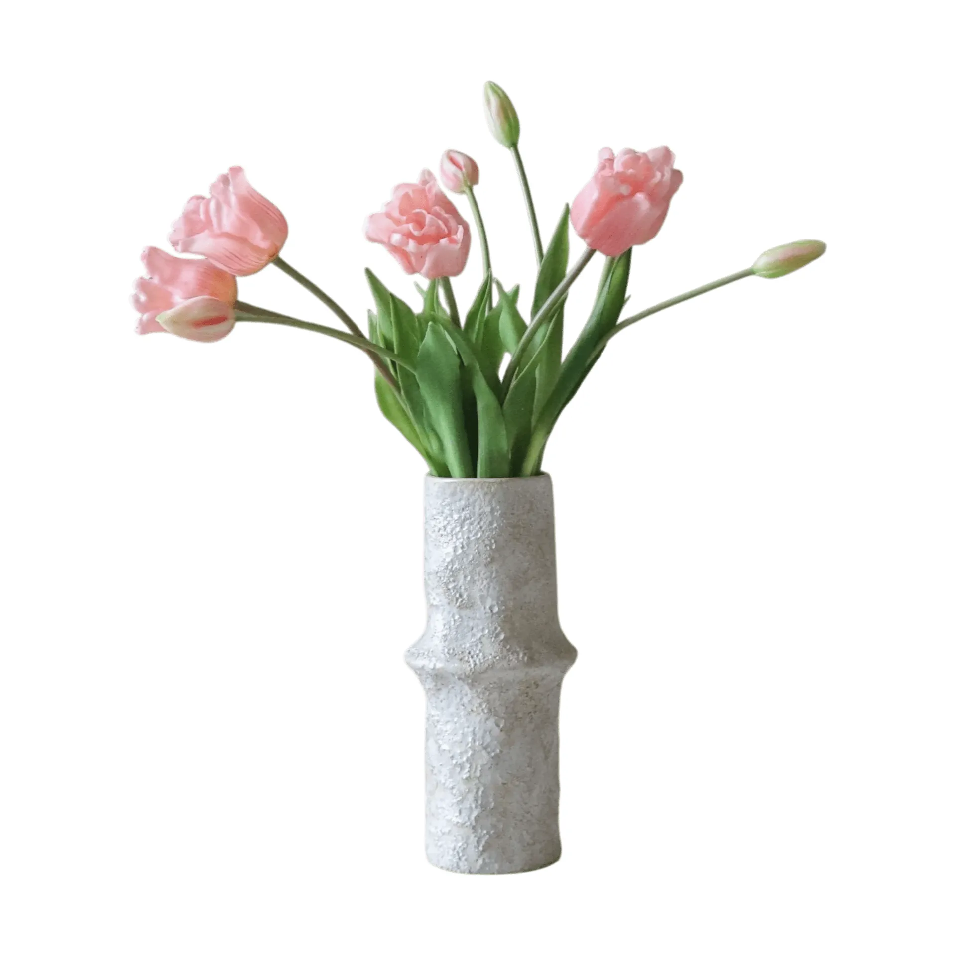 Tulpaner triumph konstgjord bukett, Ljusrosa, 10 st Botané