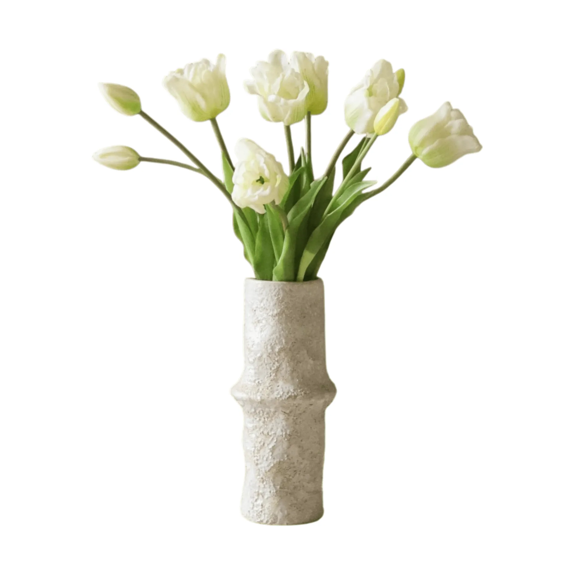 Tulpaner triumph konstgjord bukett, Vit, 10 st Botané