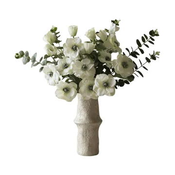 White Satin konstgjord bukett - Anemon-eukalyptus 9 st - Botané