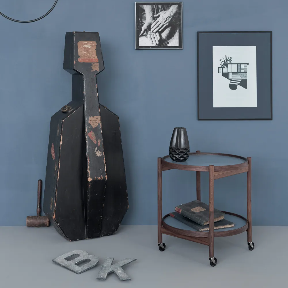 Bølling Tray Table model 50 rullbord, base, rökoljat ekstativ Brdr. Krüger