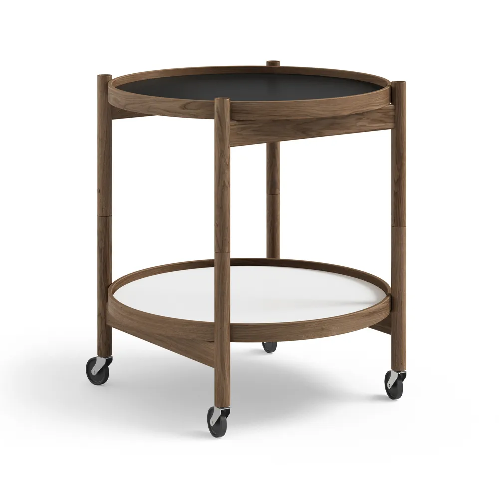 Bølling Tray Table model 50 rullbord, base, rökoljat ekstativ Brdr. Krüger