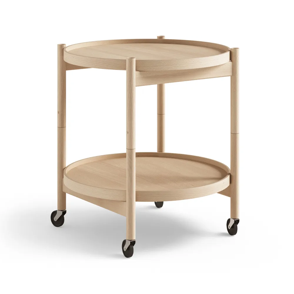 Bølling Tray Table model 50 rullbord, bok olja, oljat bokstativ Brdr. Krüger