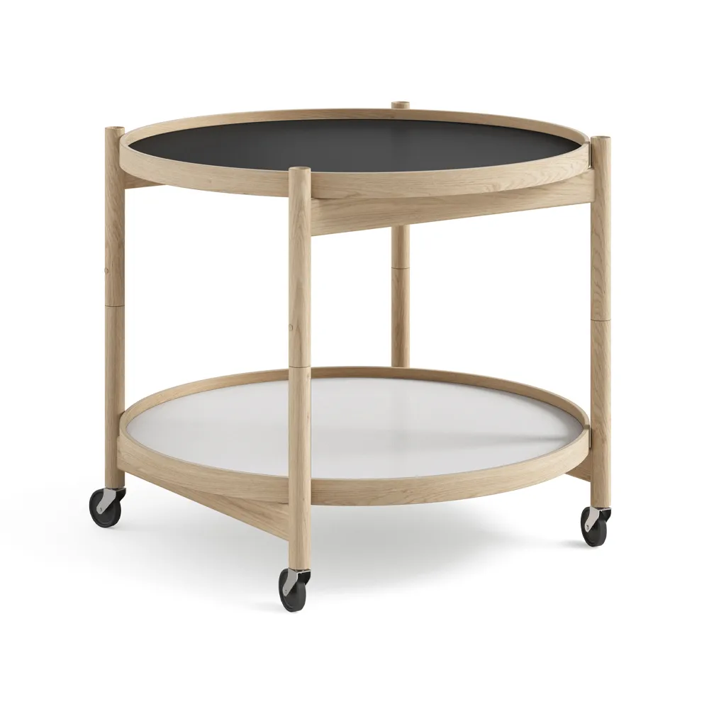 Bølling Tray Table model 60 rullbord, base, obehandlat ekstativ Brdr. Krüger