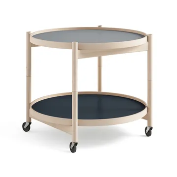 Bølling Tray Table model 60 rullbord - water, obehandlat bokstativ - Brdr. Krüger