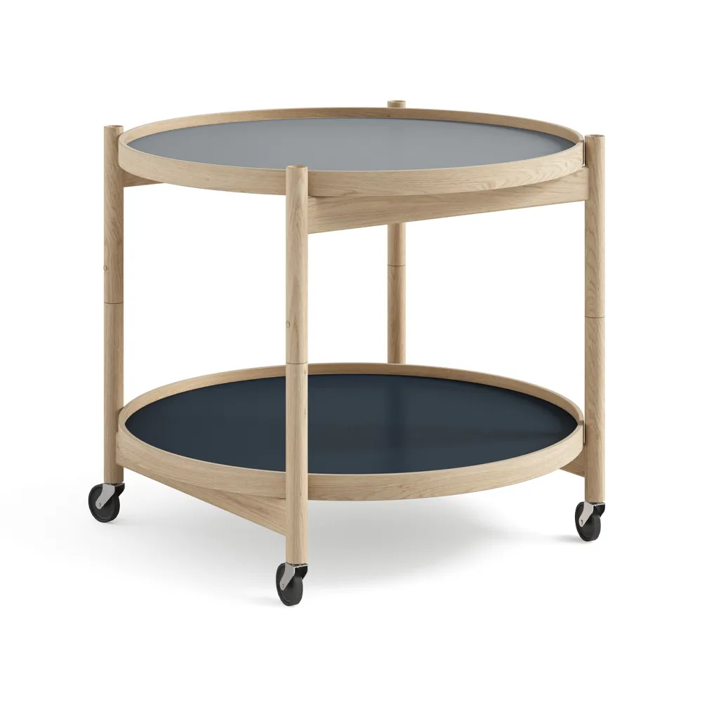 Bølling Tray Table model 60 rullbord, water, obehandlat ekstativ Brdr. Krüger