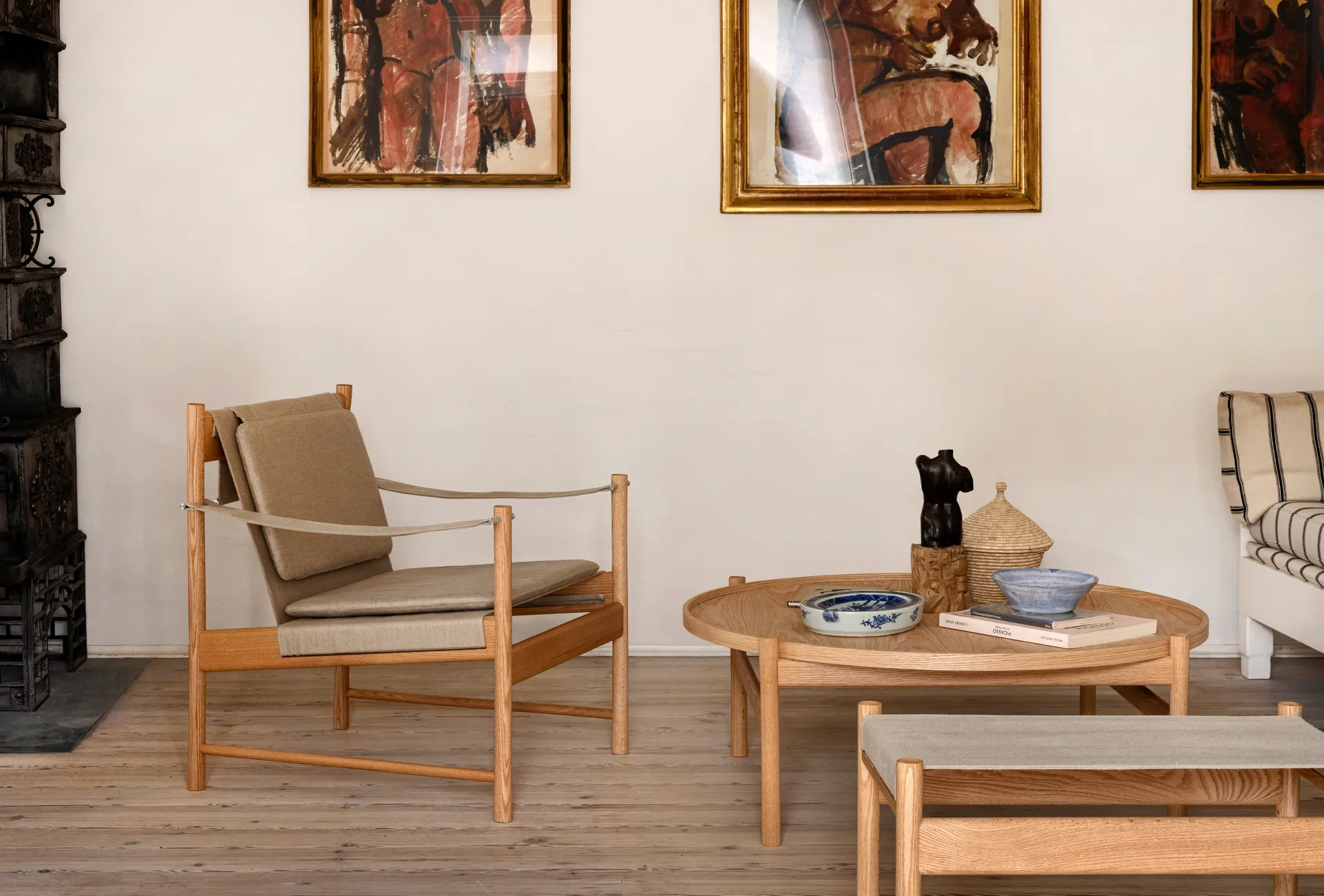 HB loungestol, Oljad ek-canvas natur Brdr. Krüger