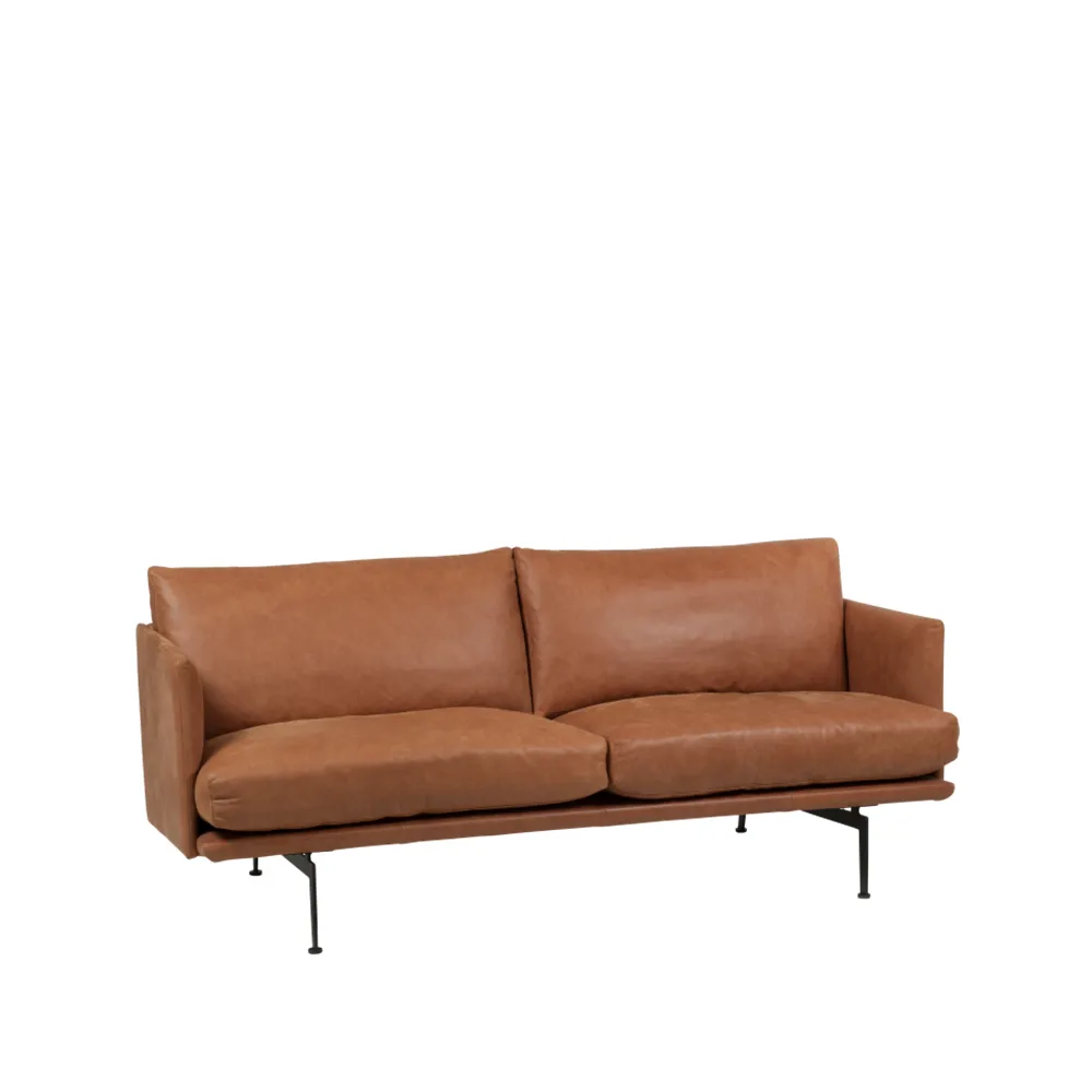 Electra soffa, 3-sits läder vintage cognac-svart Bröderna Anderssons