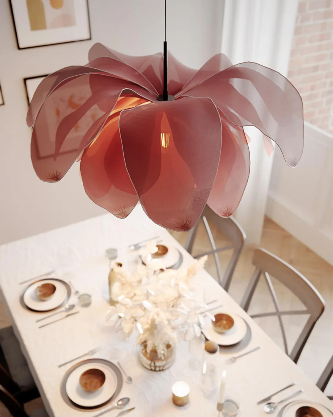Lou Lou taklampa Ø80 cm, Rosa By Rydéns