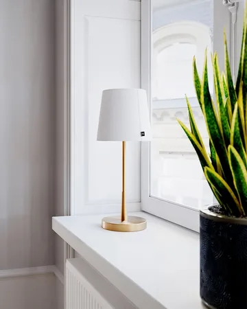 Lumi bordslampa 48,5 cm - Guld-vit - By Rydéns