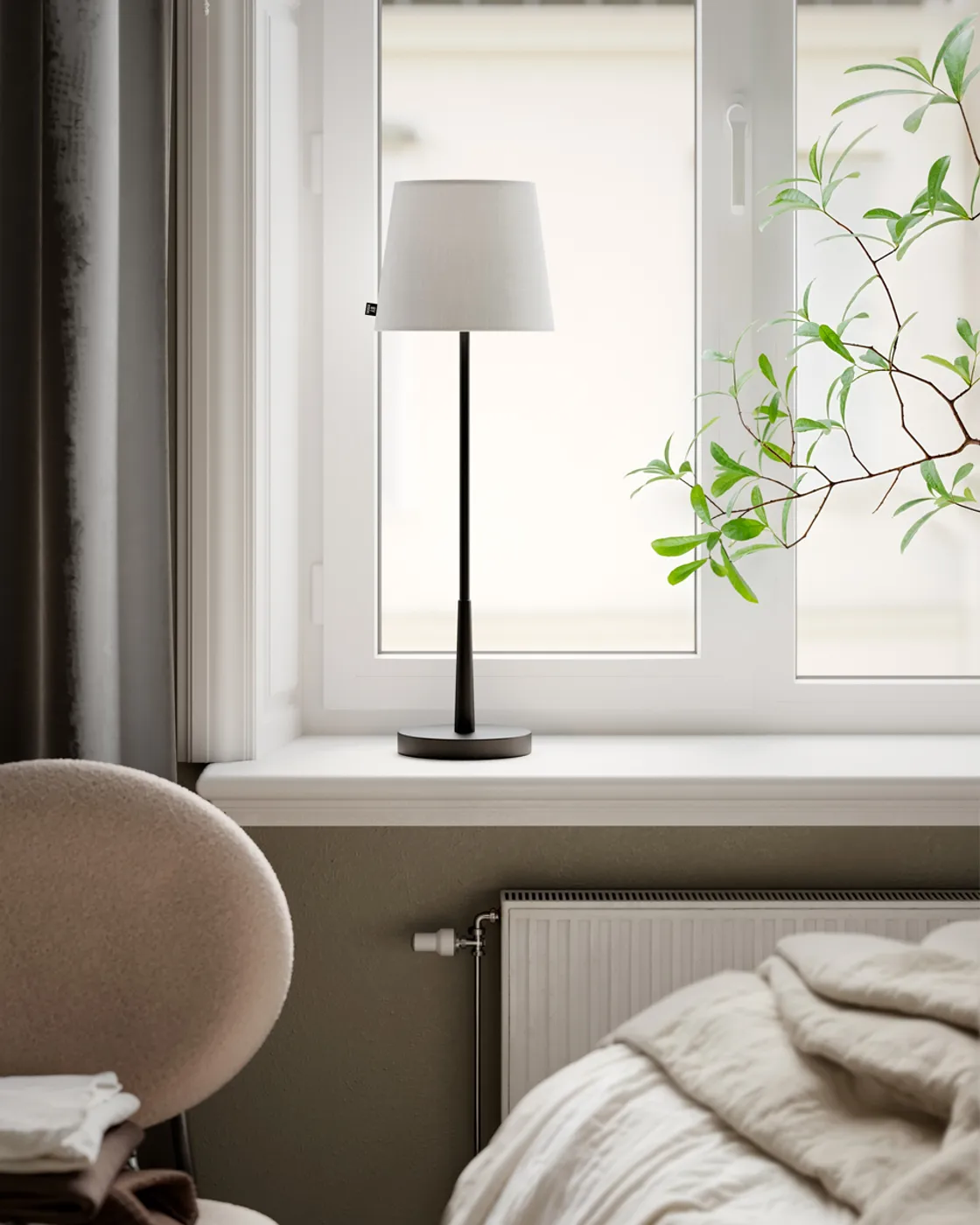 Lumi bordslampa 68,5 cm, Matt svart-vit By Rydéns