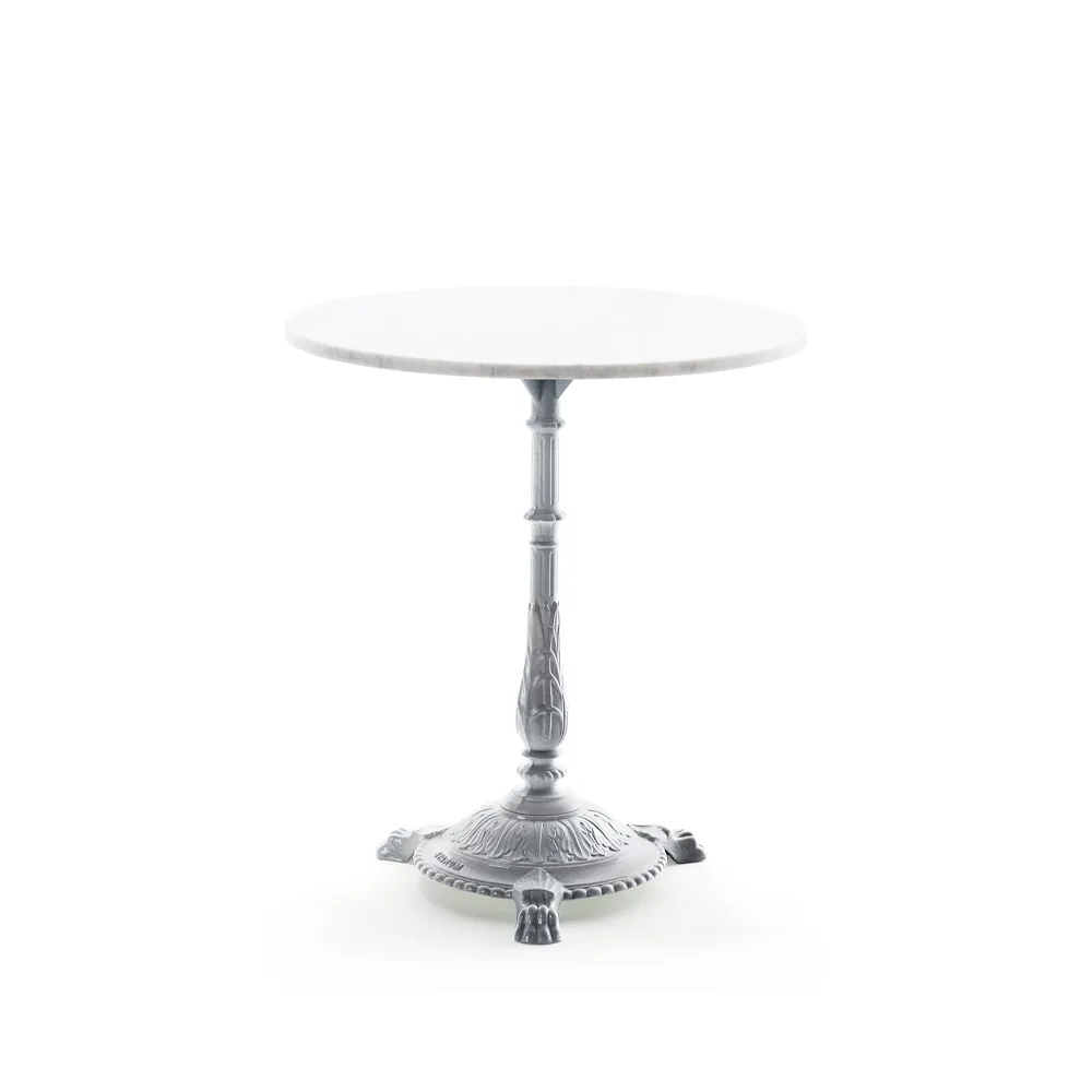 Classic cafébord, Marmor vit, rå aluminiumstativ Byarums bruk