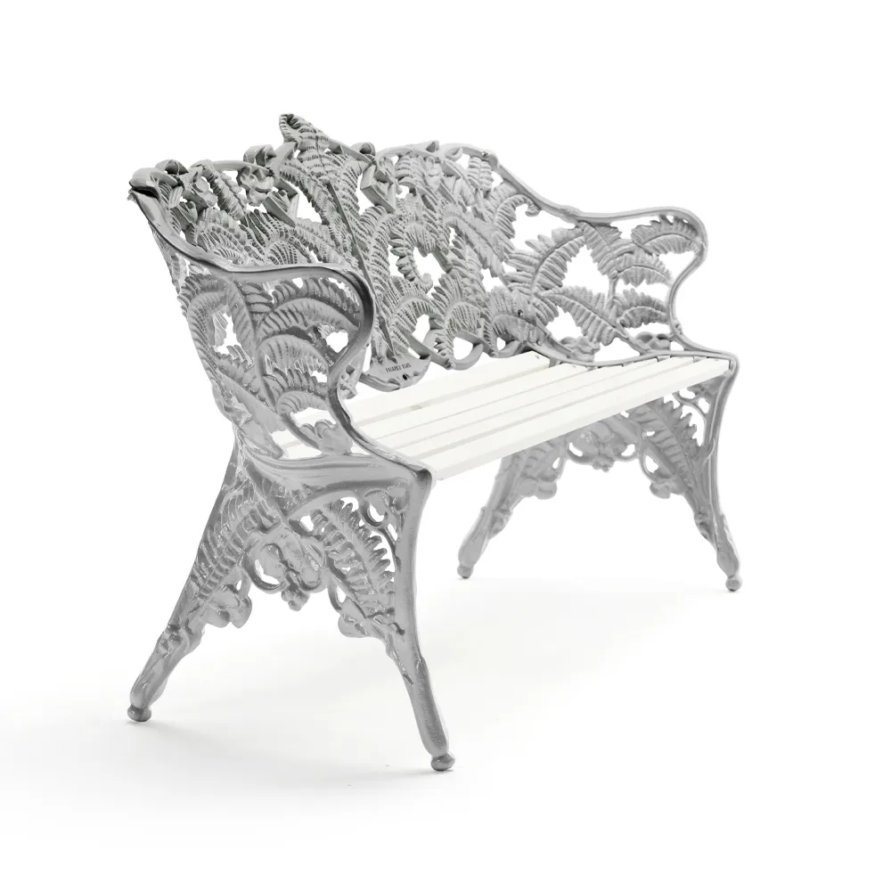 Classic soffa, Vit lack furu, rå aluminiumstativ Byarums bruk