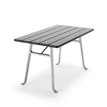 Seriff bord - Mahogny svart lasyr, rå aluminiumstativ - Byarums bruk