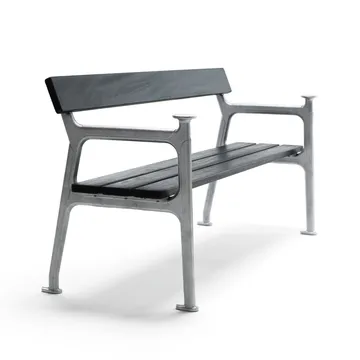Vilamoura soffa - Mahogny svart lasyr, rå aluminiumstativ - Byarums bruk
