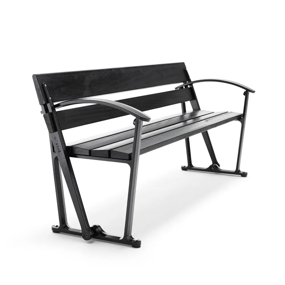 Waterloo soffa, Mahogny svart lasyr, svart stativ Byarums bruk