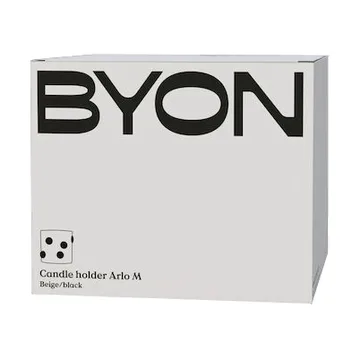 Arlo ljuslykta M Ø15 cm - Beige-svart - Byon