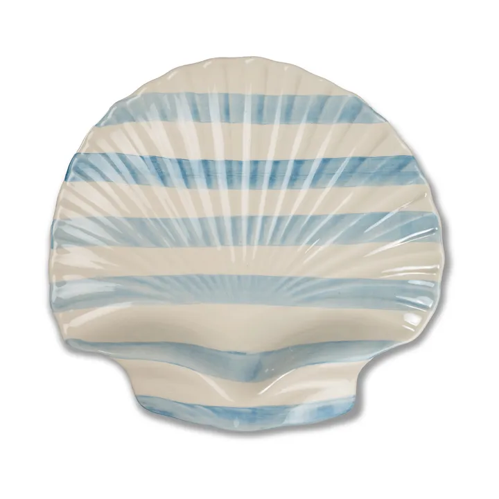 Armona stripe uppläggningsfat 32x32,5 cm - Ljusblå-vit - Byon